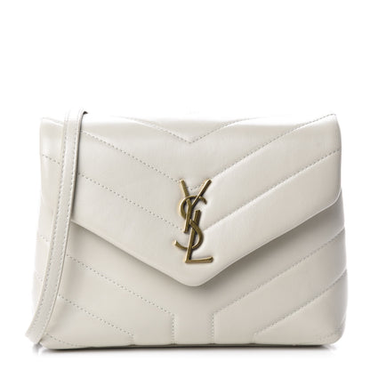 Saint Laurent Calfskin Y Quilted Monogram Toy Loulou Crossbody Bag Ivory 1 of 11