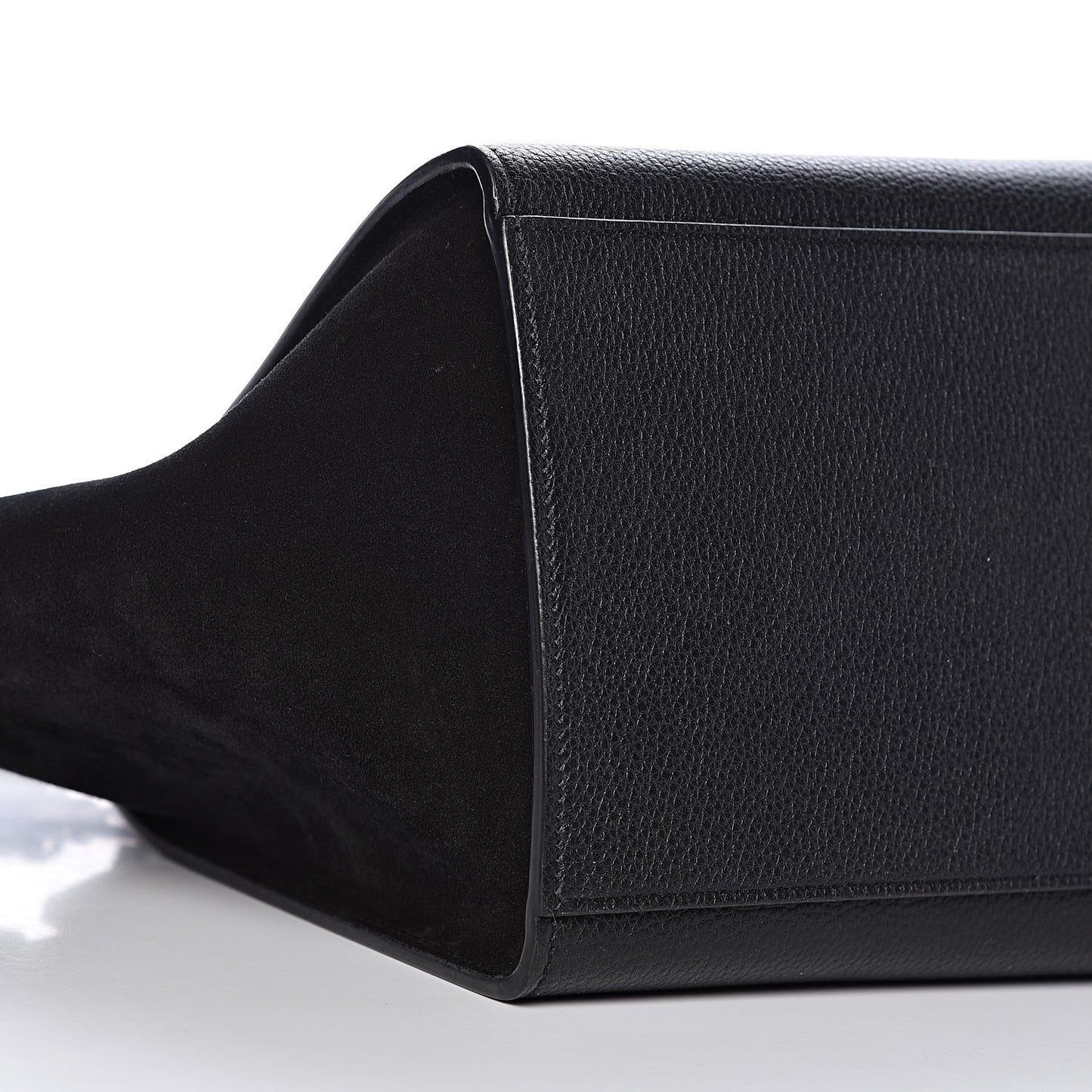 Drummed Calfskin Suede Small Trapeze Black
