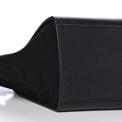 Celine Drummed Calfskin Suede Small Trapeze Black 6 of 9