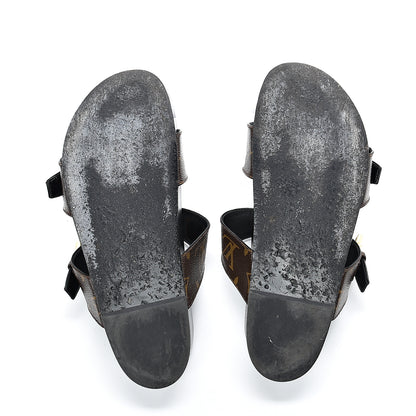 Louis Vuitton Monogram Bom Dia Mule Sandals 37 Black 7 of 12