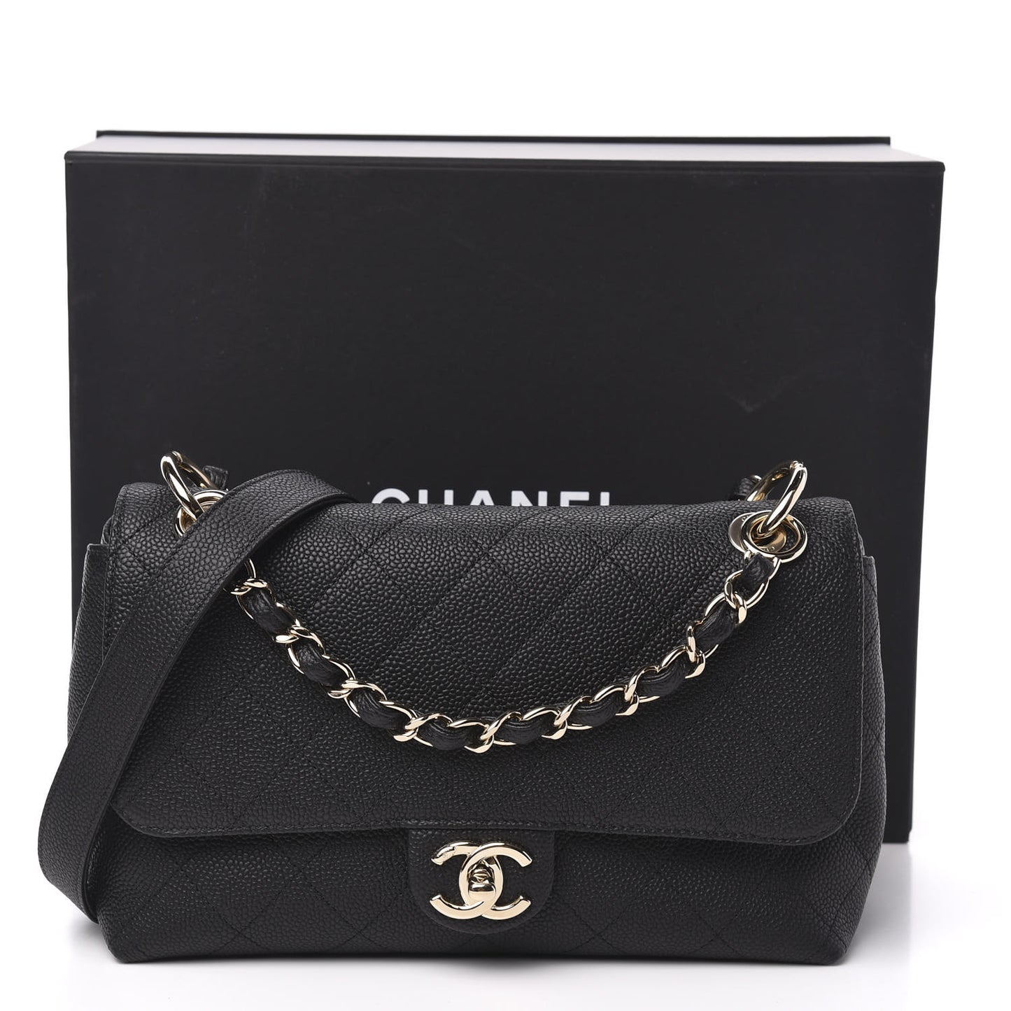Caviar Quilted City Walk Flap Black