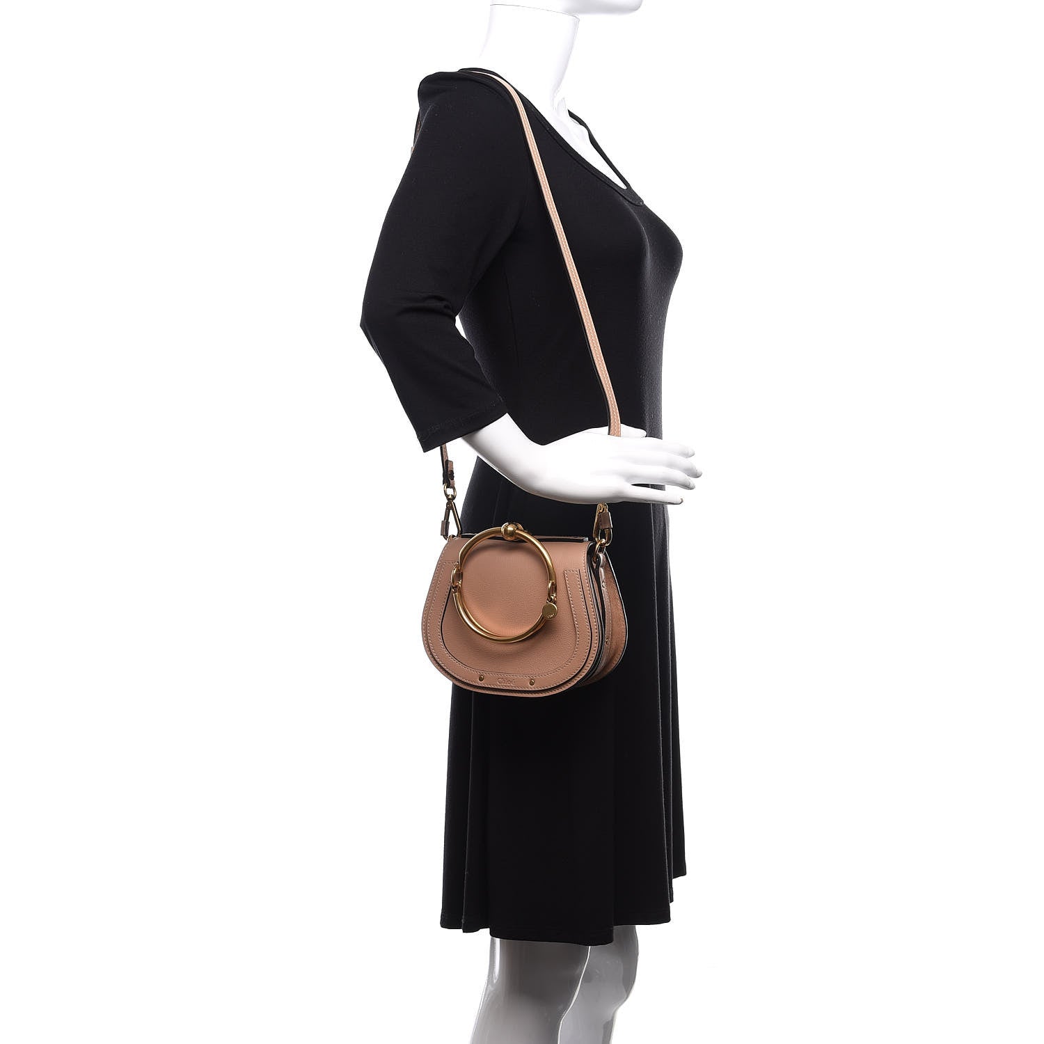 Chloe Calfskin Suede Small Nile Bracelet Bag Biscotti Beige 2 of 11