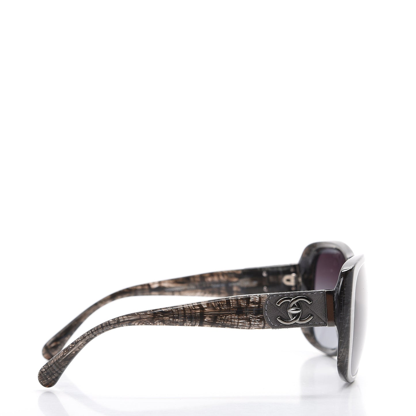 Tweed Effect Quilted CC Turnlock Sunglasses 5234 C Dark Grey