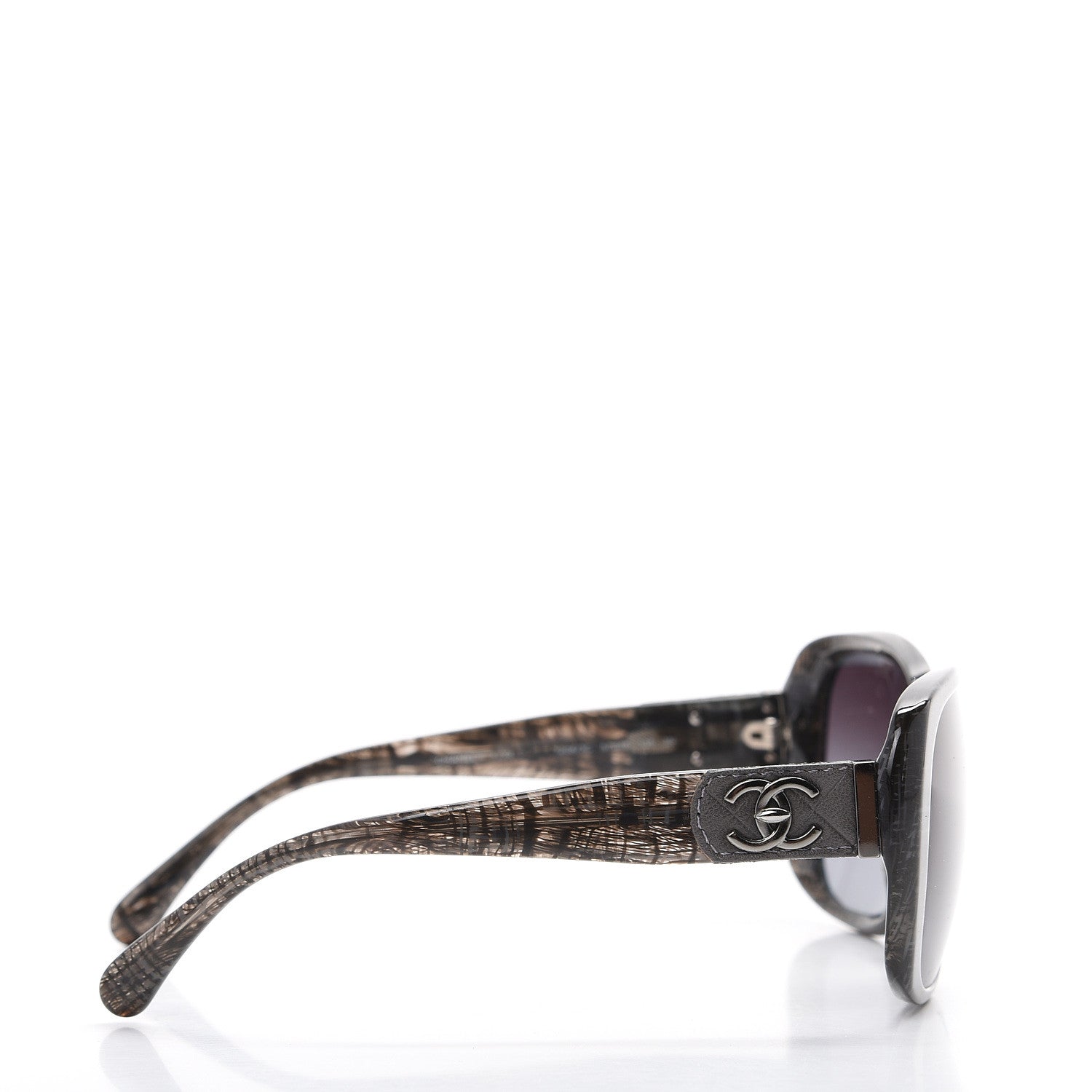 Chanel Tweed Effect Quilted CC Turnlock Sunglasses 5234 C Dark Grey 3 of 8