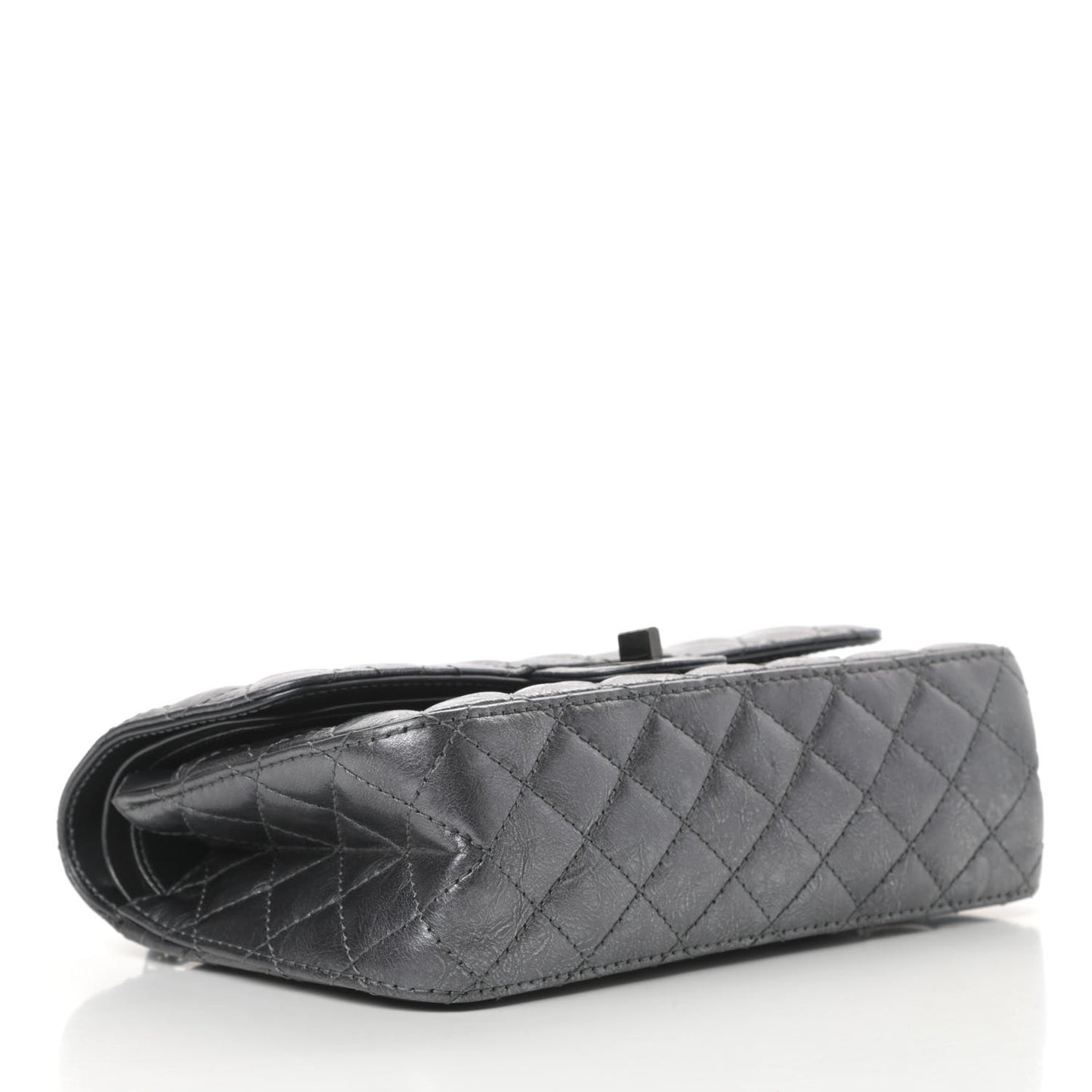 Metallic Aged Calfskin Quilted 2.55 Reissue 225 Flap Charcoal