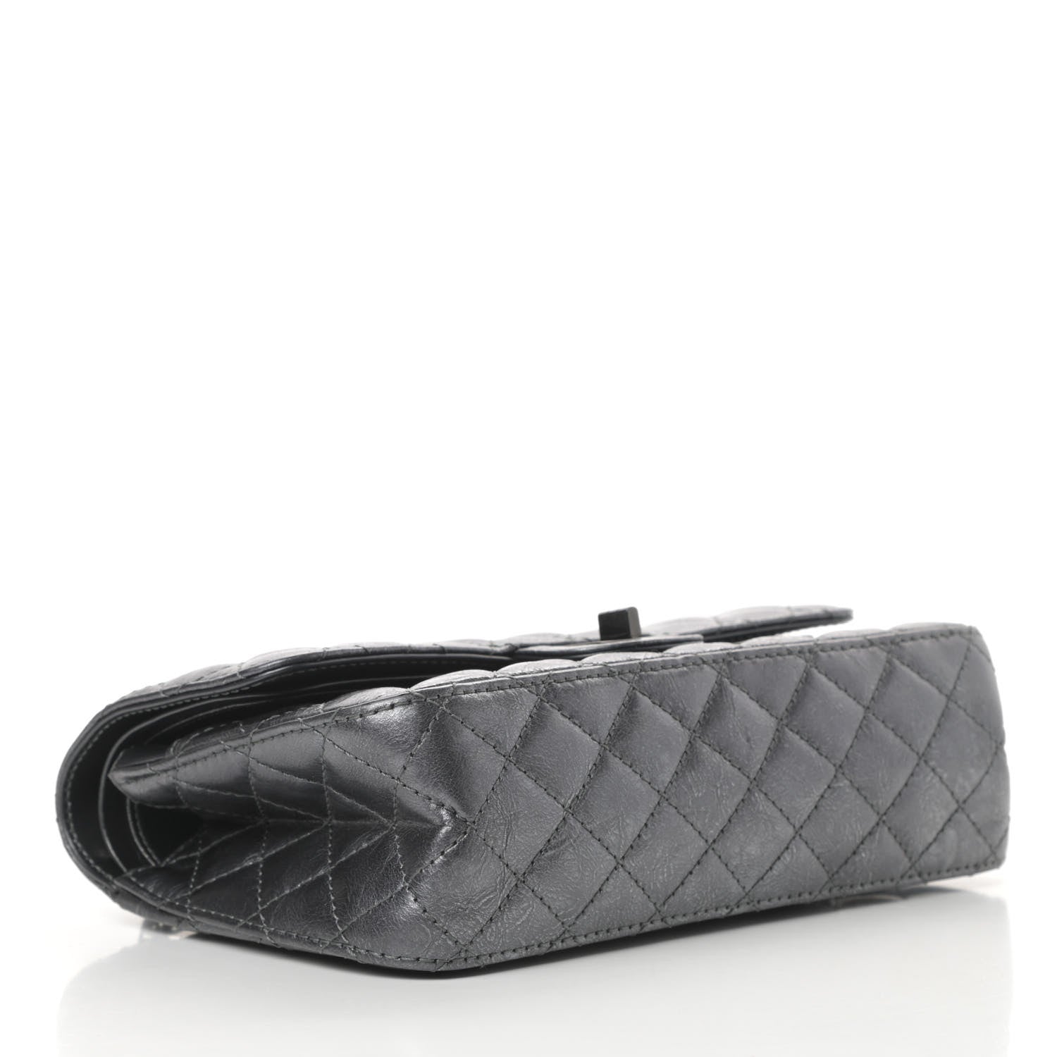 Chanel Metallic Aged Calfskin Quilted 2.55 Reissue 225 Flap Charcoal 4 of 13