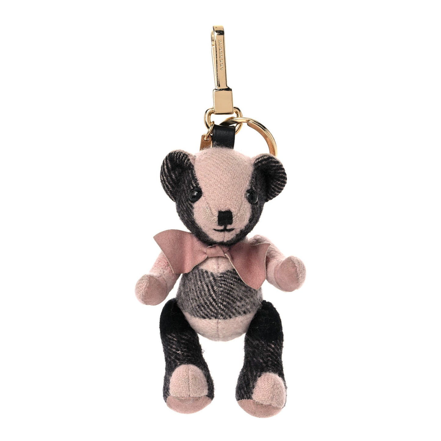 Cashmere House Check Thomas Rucksack Bear Bag Charm Ash Rose