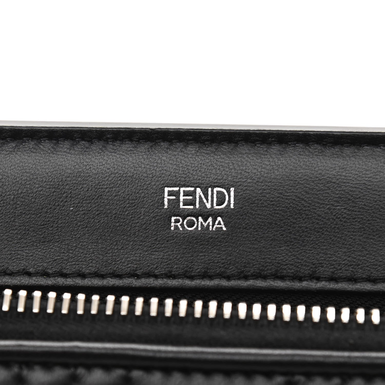 Fendi Shiny Nappa Trapuntata Chain Small DotCom Click Chain Satchel Black 7 of 11