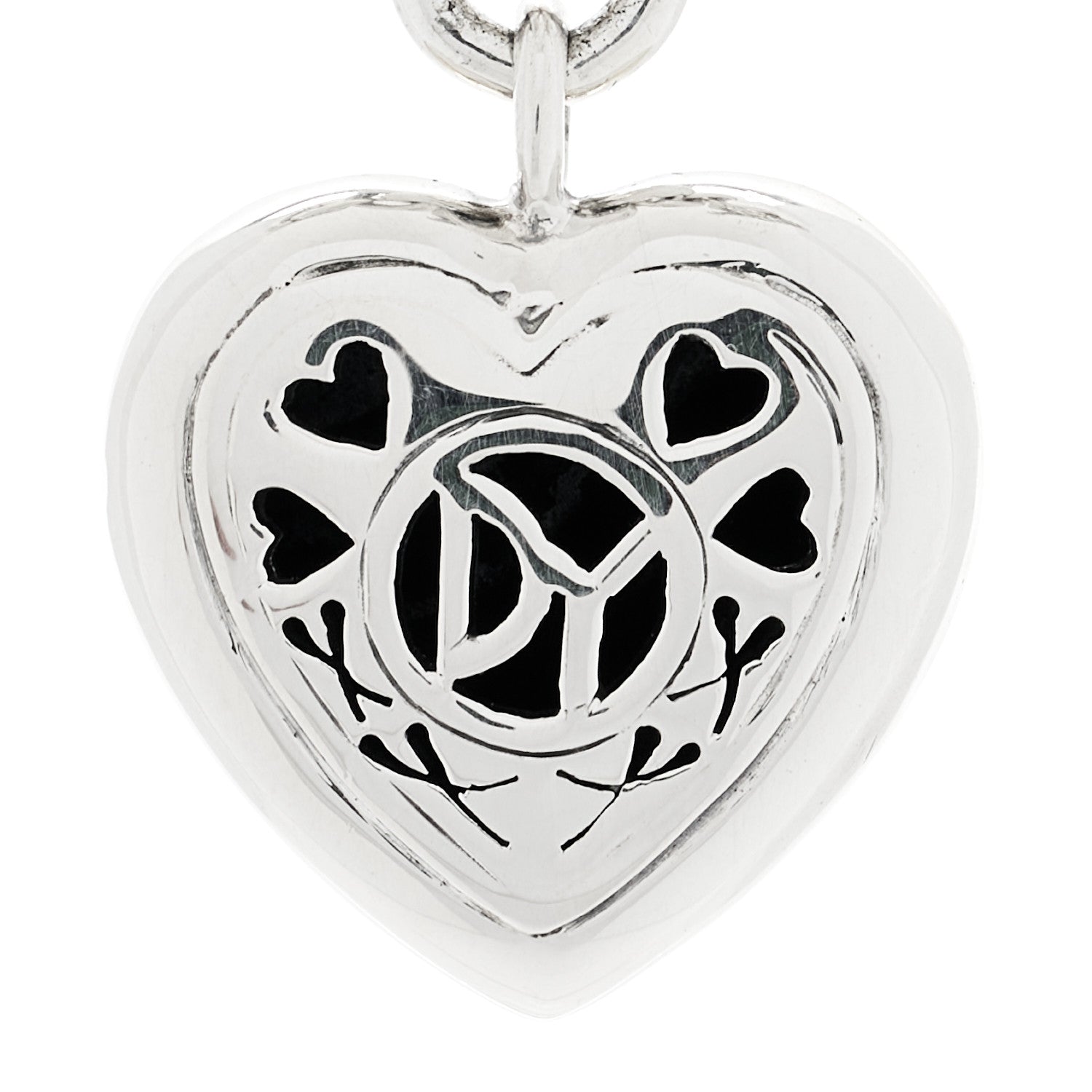 David Yurman Sterling Silver 18K Yellow Gold Cable Heart Figaro Necklace 6 of 8