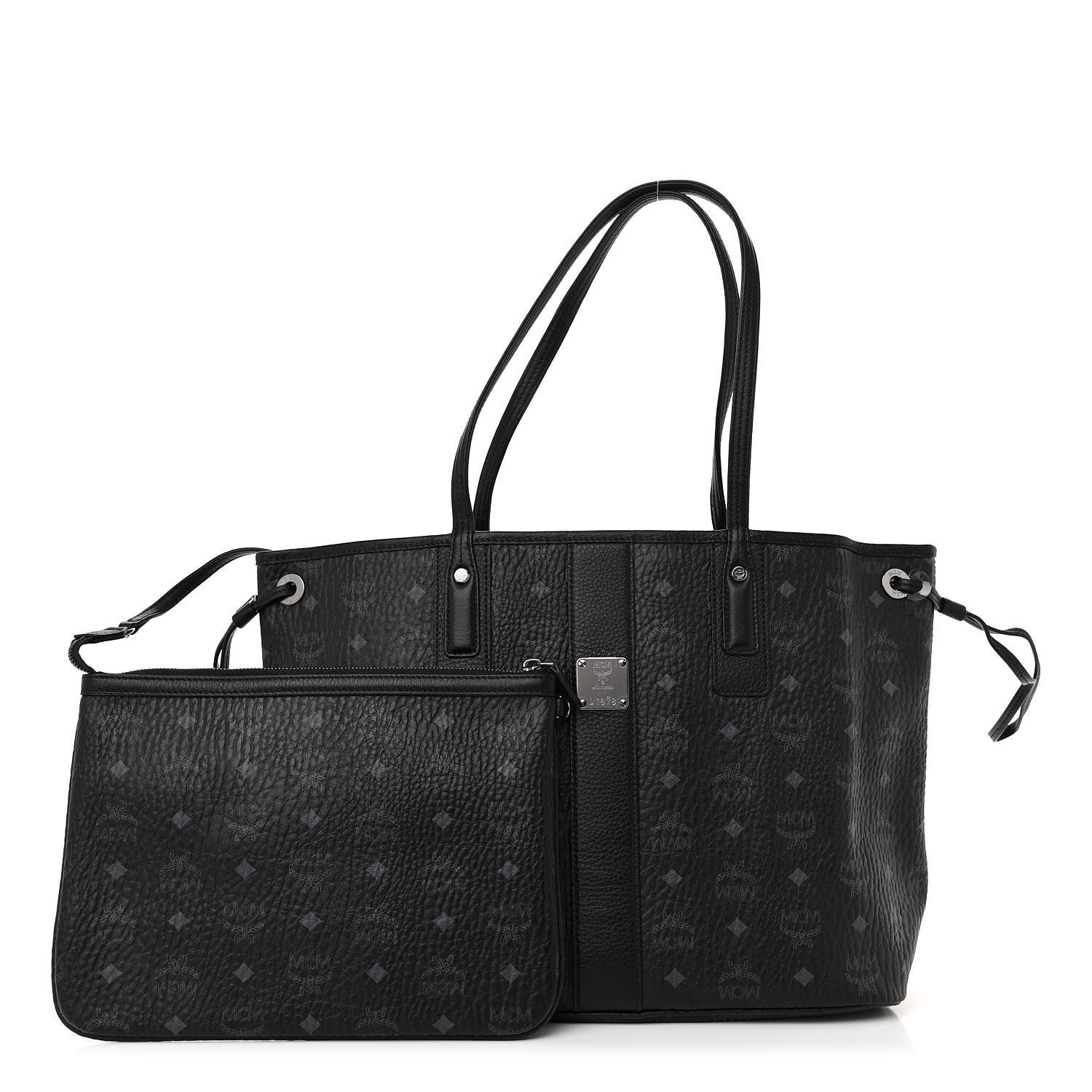 MCM Visetos Medium Liz Reversible Shopper Tote Black 1 of 16