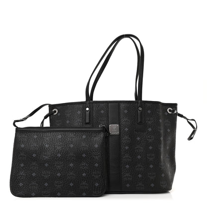 MCM Visetos Medium Liz Reversible Shopper Tote Black 1 of 16