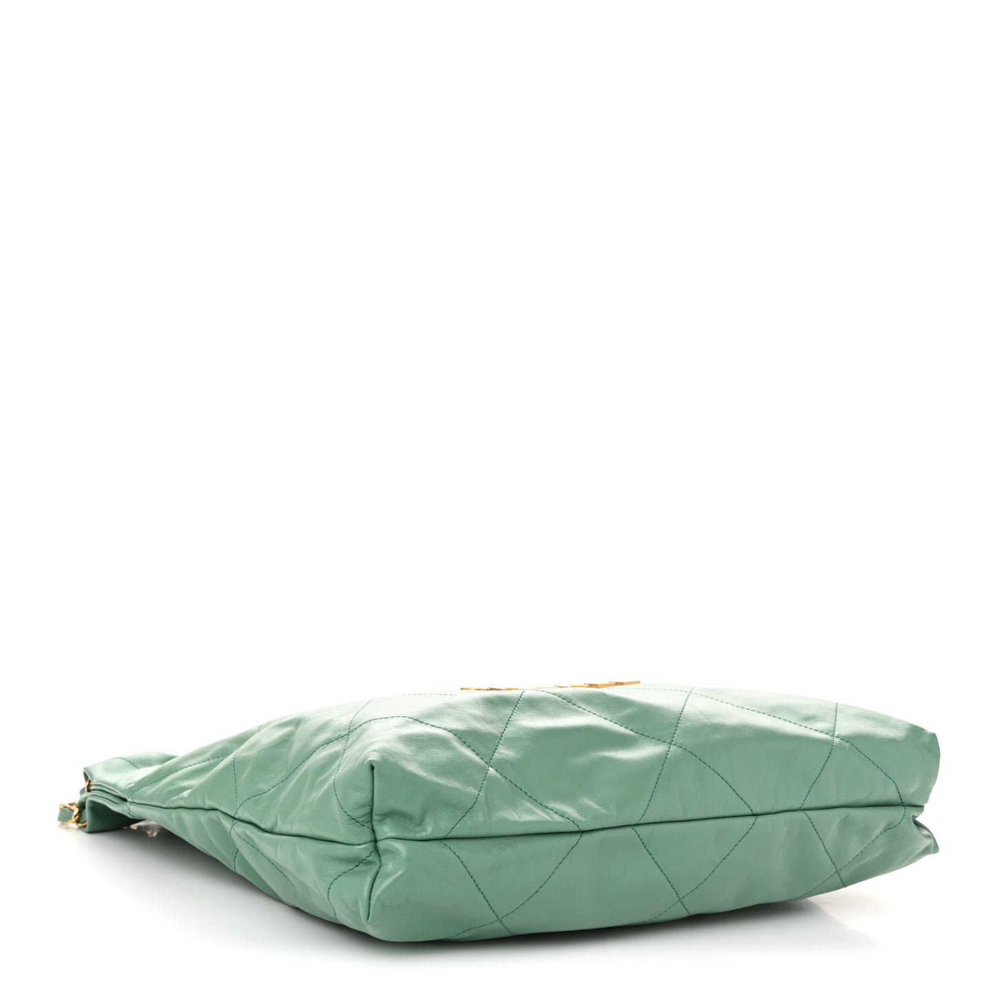 Shiny Calfskin Quilted Chanel 22 Light Green