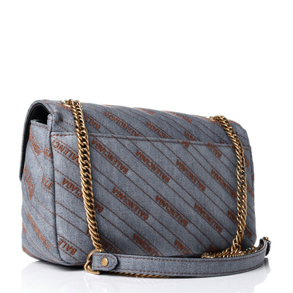 Balenciaga Denim Jacquard Logo Matelasse M BB Round Shoulder Bag Bleu Delave 2 of 5