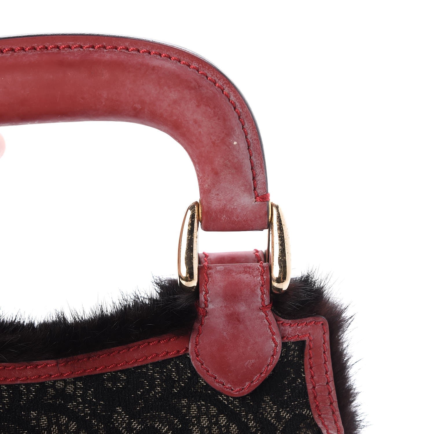 Fendi Lace Mink Pearl Mini Neve Shoulder Bag Black 8 of 9