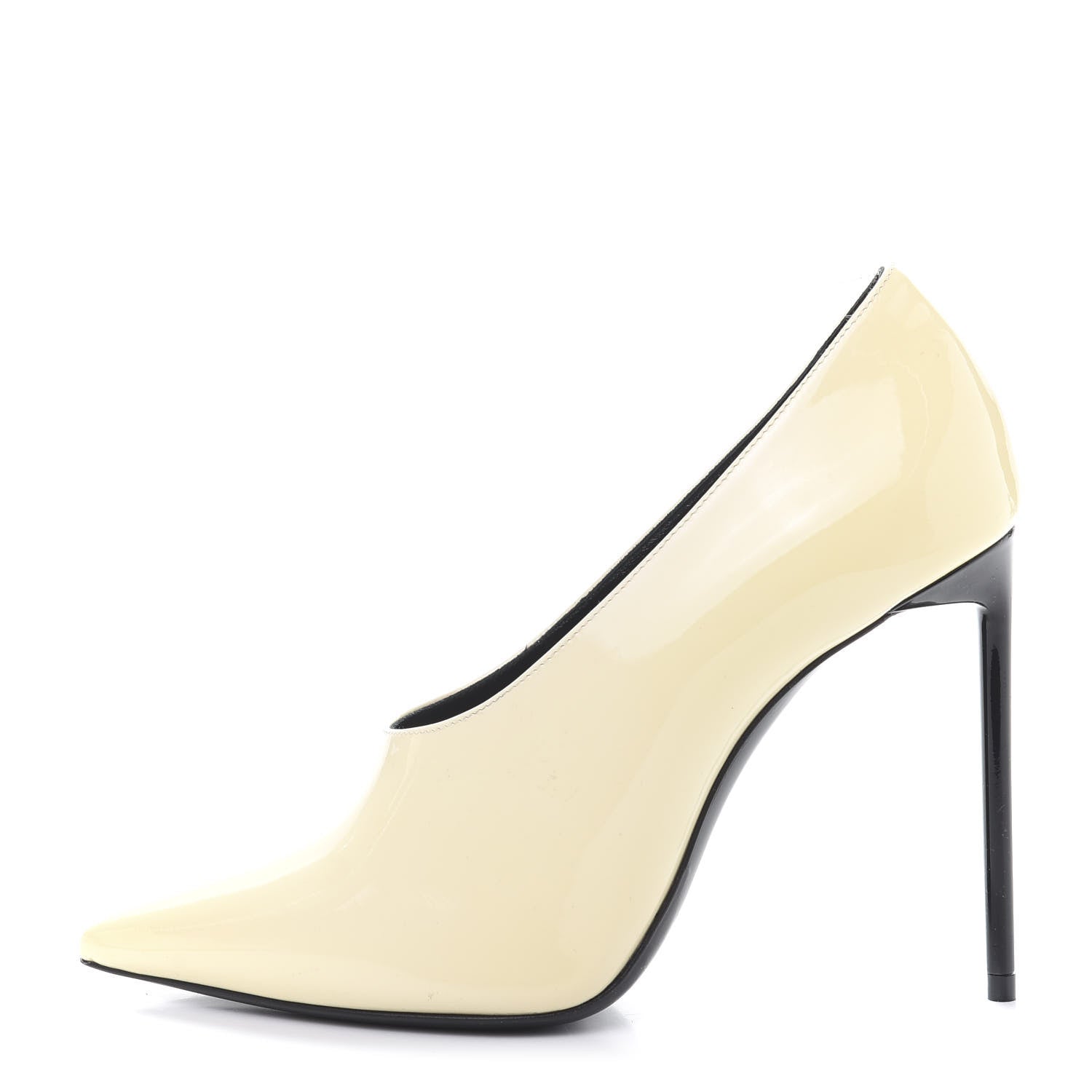 Saint Laurent Patent Calfskin Teddy High Vamp 105 Pumps 36 White 1 of 9