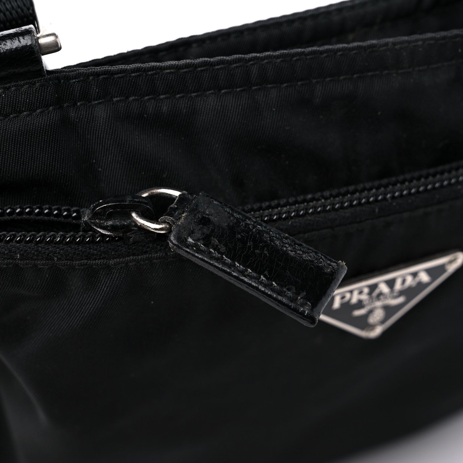 Prada Nylon Flat Messenger Bag Black 10 of 11