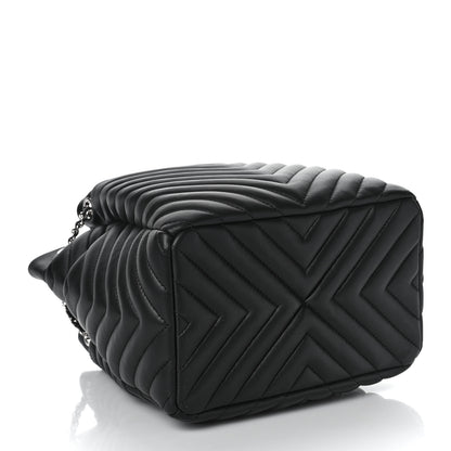 Chanel Lambskin Chevron Small Urban Spirit Drawstring Bag Black 4 of 8