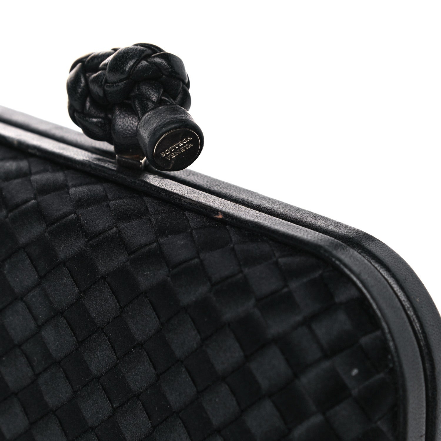 Bottega Veneta Satin Intreccio Impero Knot Clutch Black 12 of 18