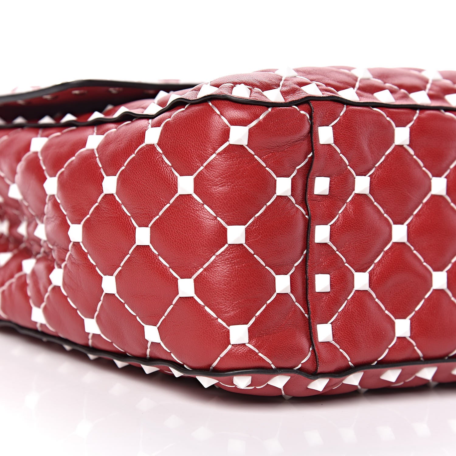 Valentino Garavani Lambskin Large Free Rockstud Spike Shoulder Bag Rosso Valentino 8 of 9