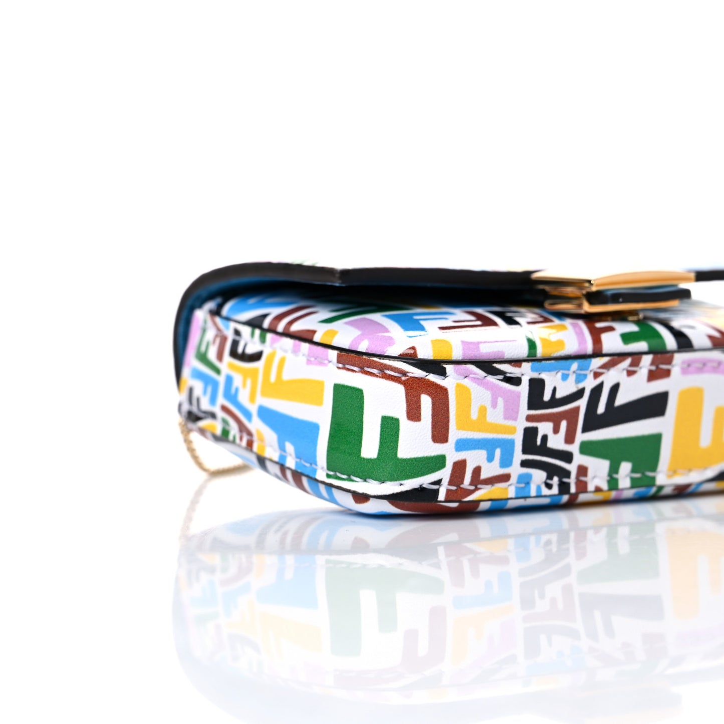 X SARAH COLEMAN Vitello Liberty Ceylon Micro FF Fish Eye Embossed Nano Baguette Charm Multicolor Cyber Blue