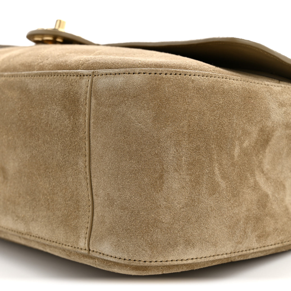 Chanel Suede Calfskin Small Souplissimo Maxi Flap Dark Beige 10 of 11