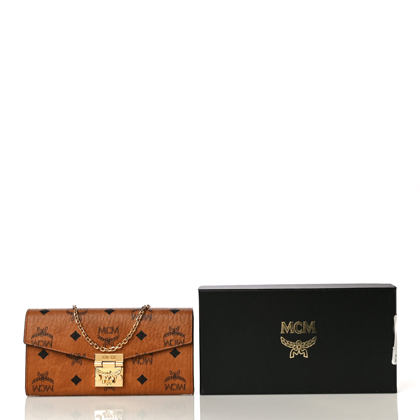 Visetos Large Patricia Wallet On Chain Cognac