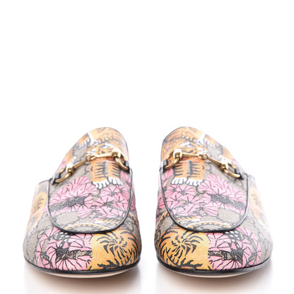Gucci GG Supreme Monogram Bengal Womens Princetown Slippers 40.5 Beige Crop Pink 2 of 8