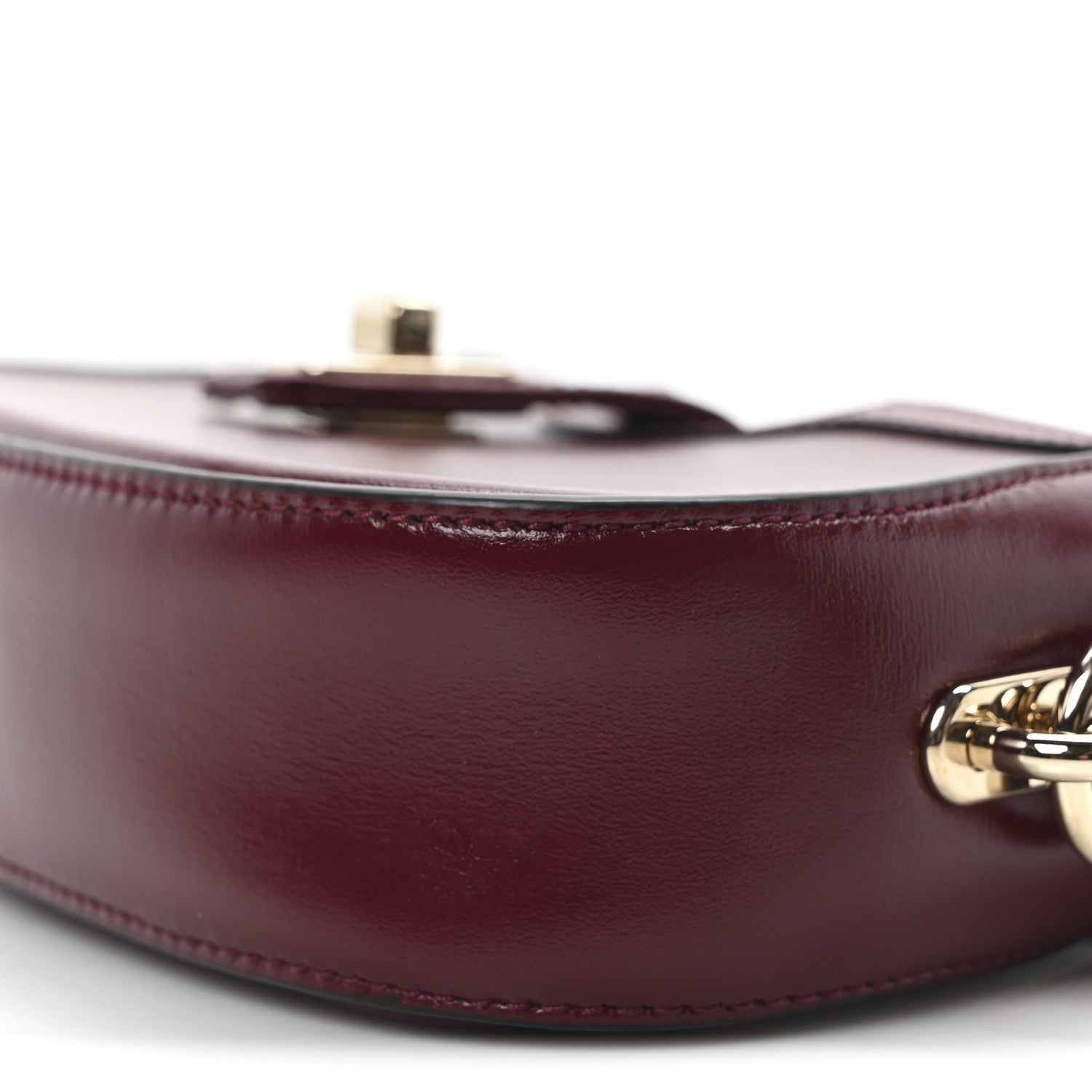 Gucci Calfskin Mini Moon Side Shoulder Bag Rosso Ancora 10 of 10