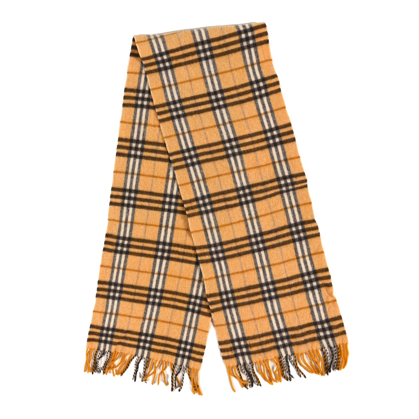Wool Check Scarf Yellow