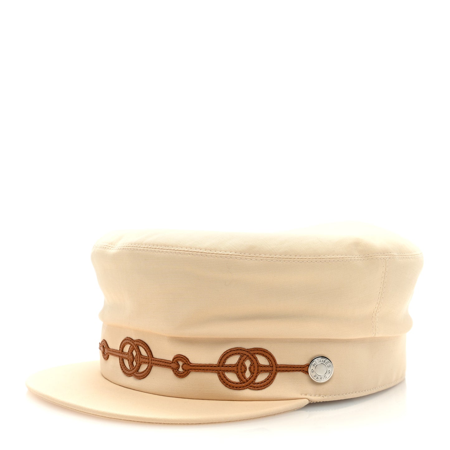 Double Linen Twill Casquette Cabourg Cliquetis Cap 58 White Creme