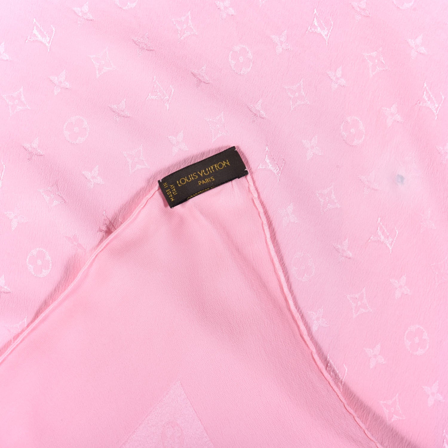 Louis Vuitton Silk Monogram Monaco Square Scarf Pink 3 of 3