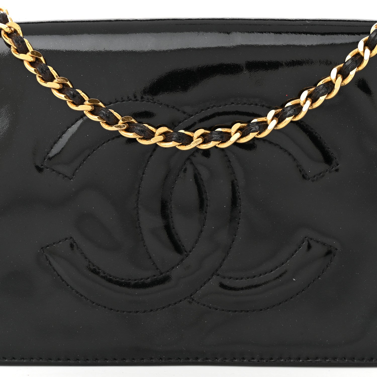 Chanel Patent Timeless CC Wallet On Chain WOC Black 8 of 10