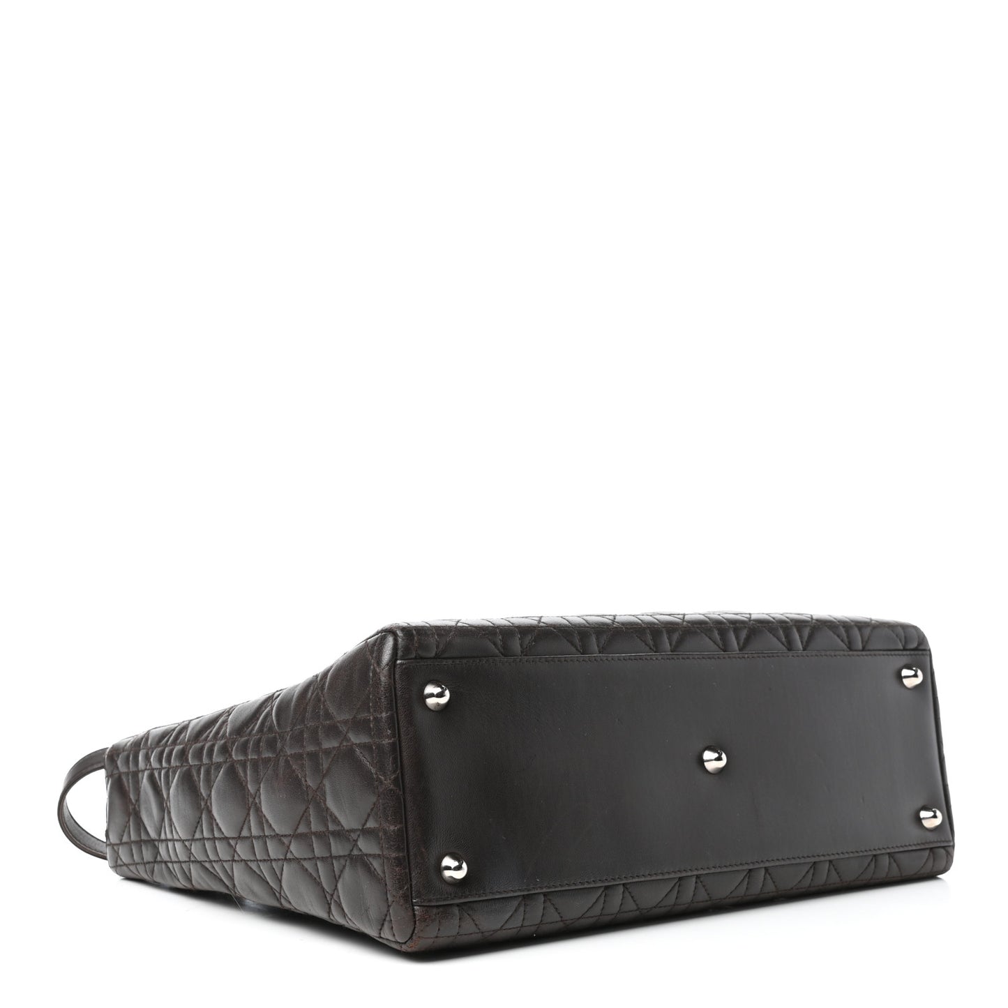 Lambskin Cannage Large Lady Dior Dark Brown