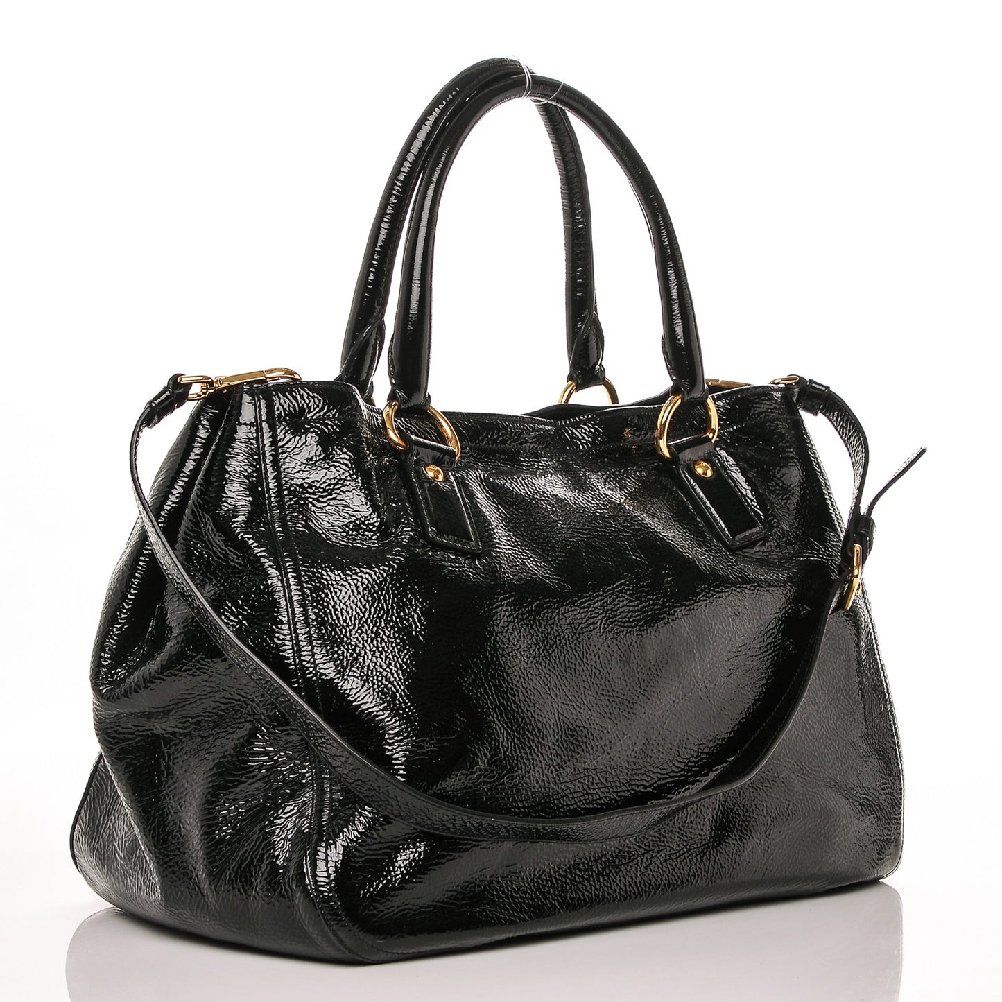 Vernice Naplak Zipper Bowler Tote Black