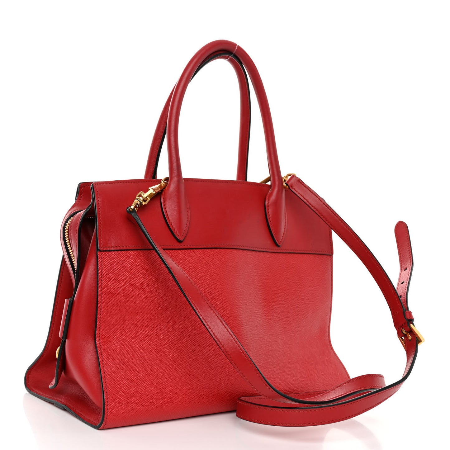 Saffiano City Calfskin Medium Esplanade Rosso