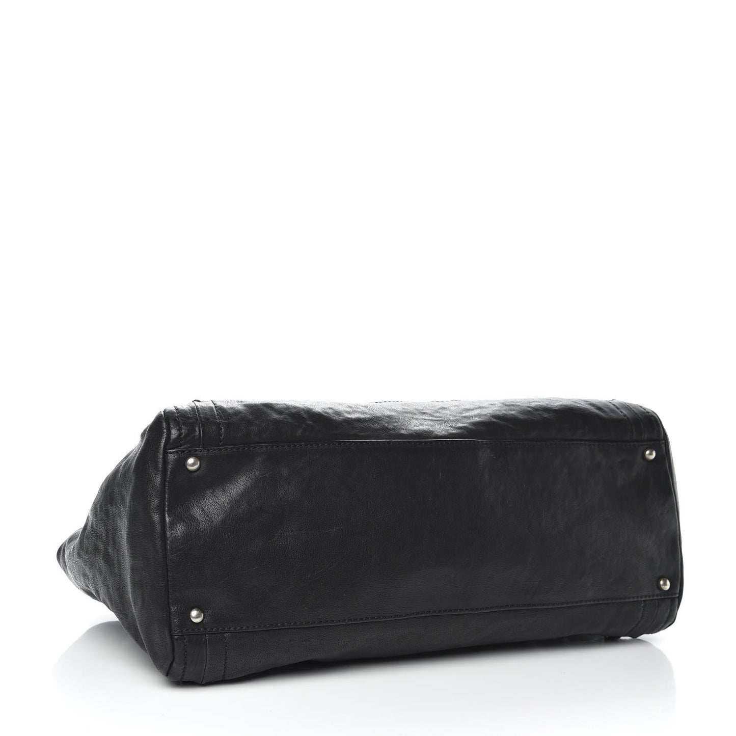Calfskin East West Modern Chain Tote Black