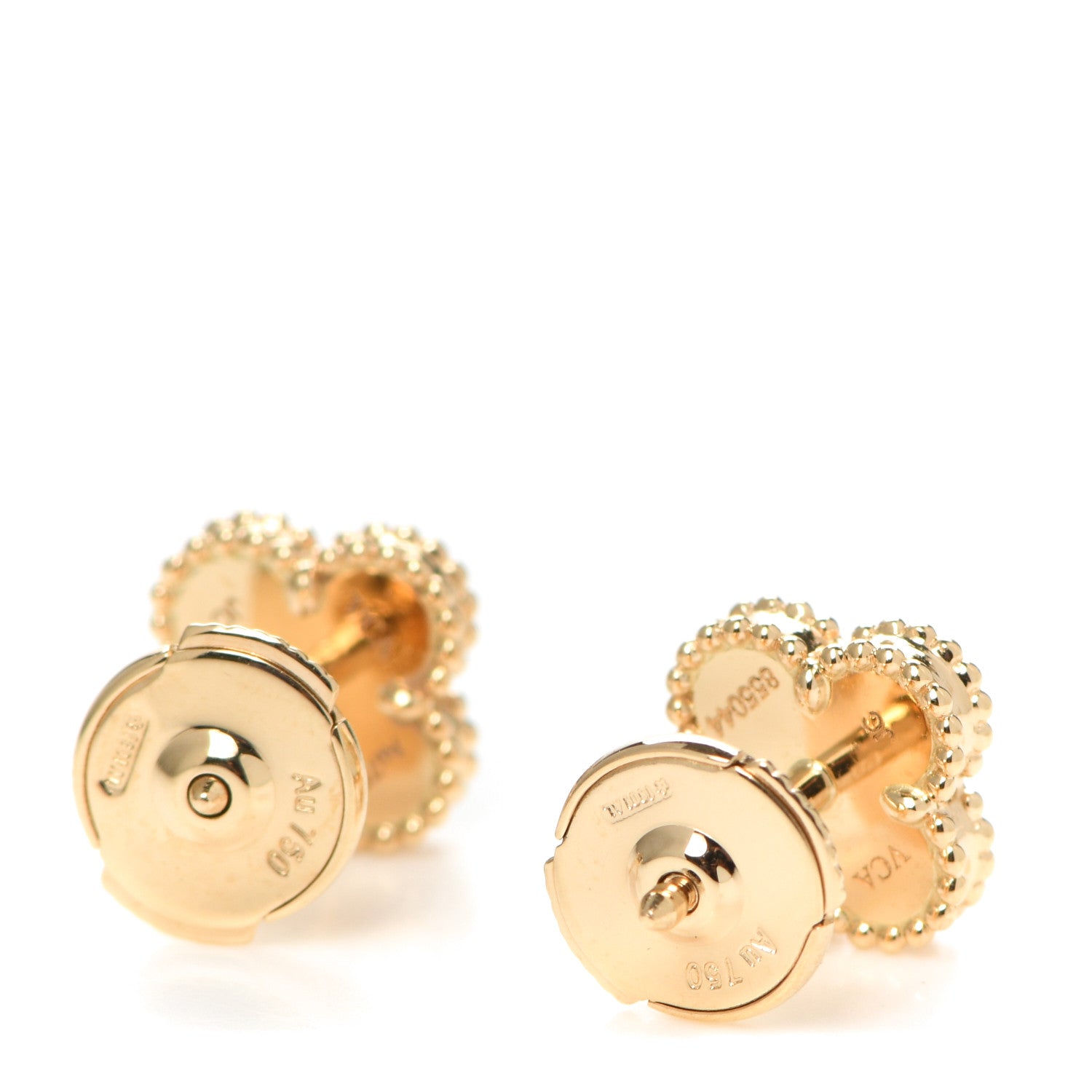 Van Cleef & Arpels 18K Yellow Gold Black Onyx Sweet Alhambra Earrings 3 of 5