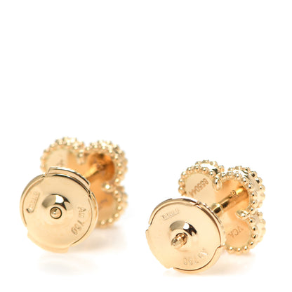 Van Cleef & Arpels 18K Yellow Gold Black Onyx Sweet Alhambra Earrings 3 of 5