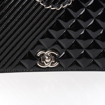 Chanel Iridescent Patent Quilted Medium Coco Boy Flap Black 9 of 10