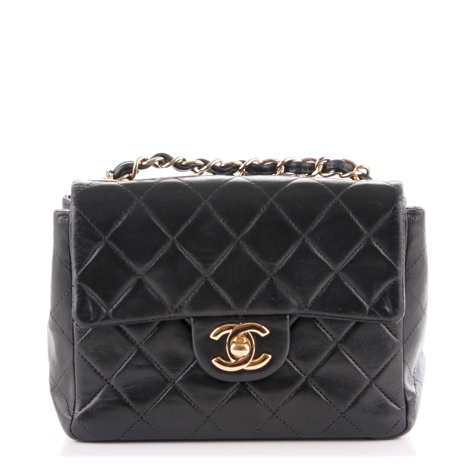 Chanel Lambskin Quilted Mini Square Flap Black 1 of 5