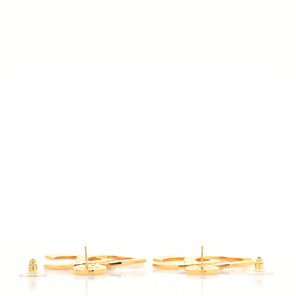 Chanel Metal Large Paris Button Earrings Gold 3 of 4
