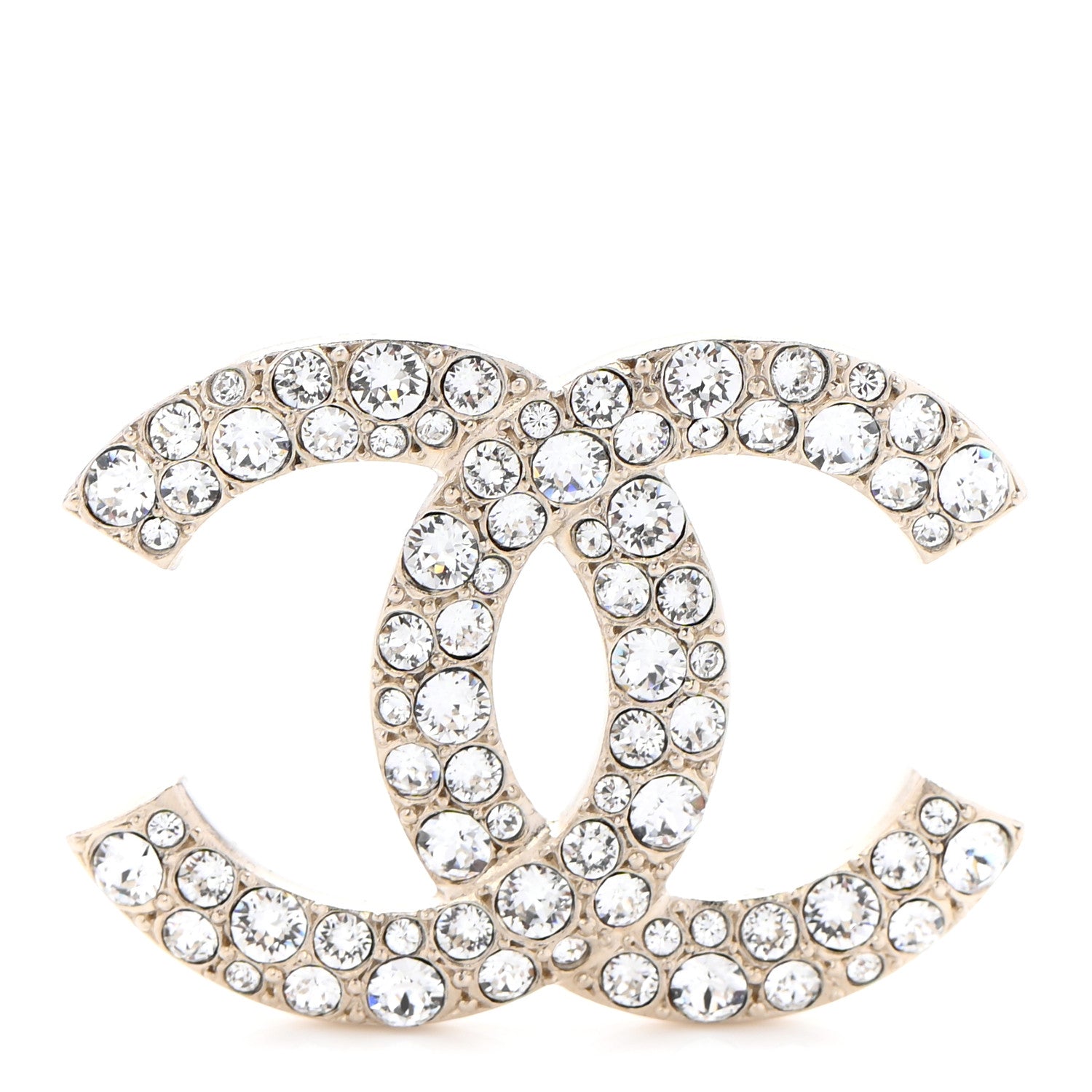 Chanel Crystal Palais Garnier CC Brooch Gold 1 of 5