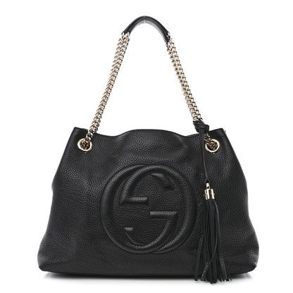 Gucci Pebbled Calfskin Medium Soho Chain Shoulder Bag Black 1 of 11