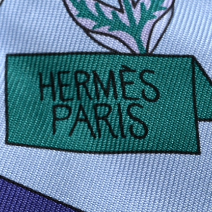 Hermes Silk La Source de Pegase Twilly Ciel Bleu Royal White 2 of 4