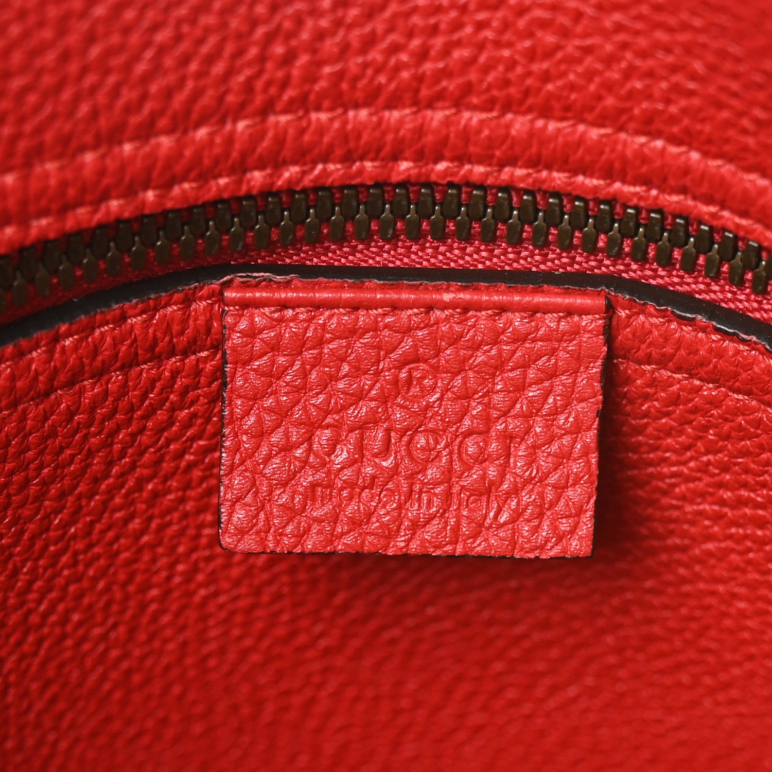 Gucci Textured Calfskin Large Bright Bit Tote Red 7 of 11