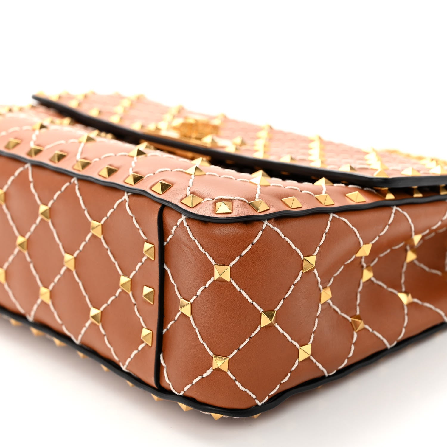 Valentino Garavani Nappa Medium Rockstud Spike Shoulder Bag Light Cuir 9 of 10