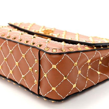 Valentino Garavani Nappa Medium Rockstud Spike Shoulder Bag Light Cuir 9 of 10