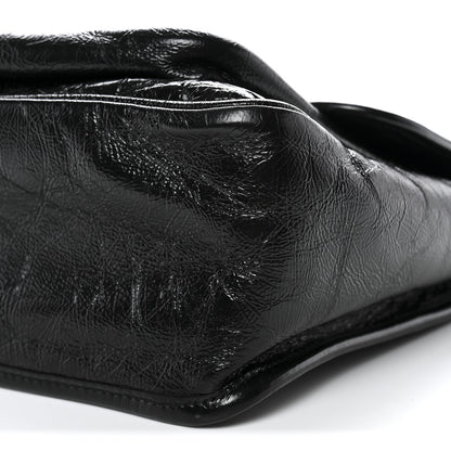Saint Laurent Crinkled Calfskin Matelasse Monogram Medium Niki Chain Satchel Black 10 of 11