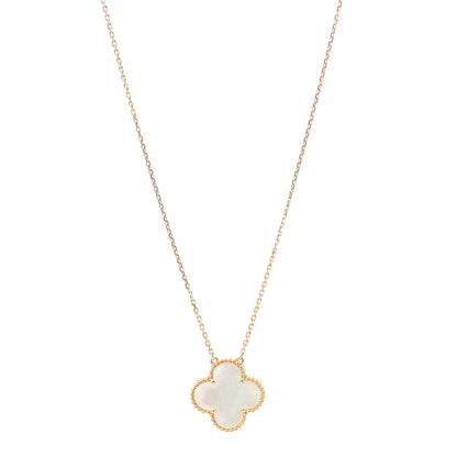 Van Cleef & Arpels 18K Rose Gold Mother of Pearl "Edition Ginza" Magic Alhambra Pendant Necklace 1 of 6