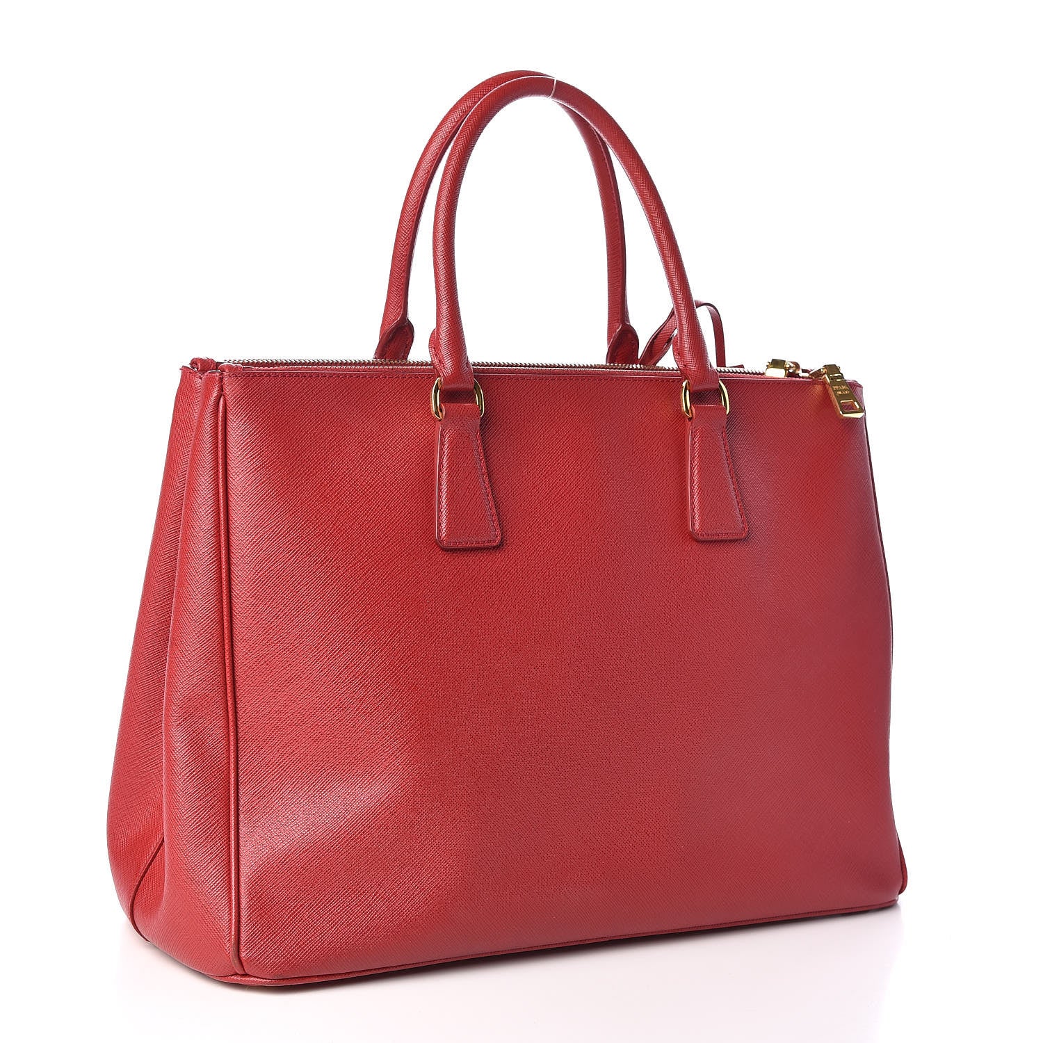 Prada Saffiano Large Galleria Double Zip Tote Fuoco 3 of 12